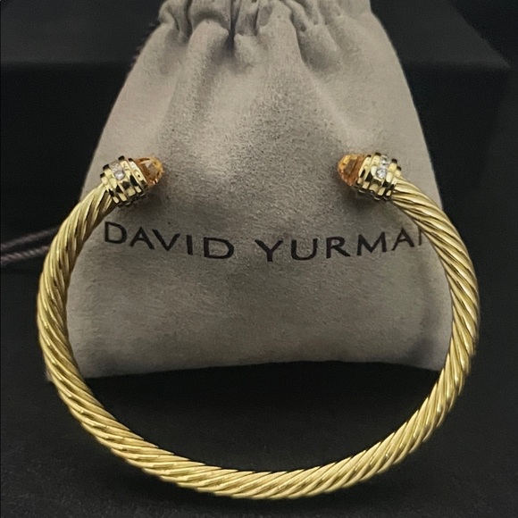 David Yurman Gold Cable Bracelet with Citrine Accents - Picture 1 of 5